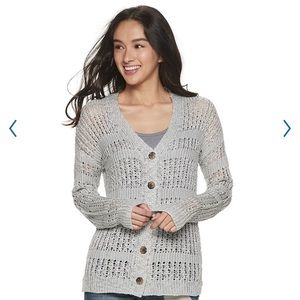 Junior’s Mudd Open Stitch Cardigan